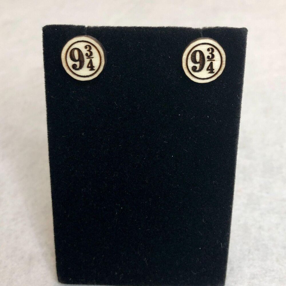 Harry Potter 9 3/4 Wood Stud Earrings